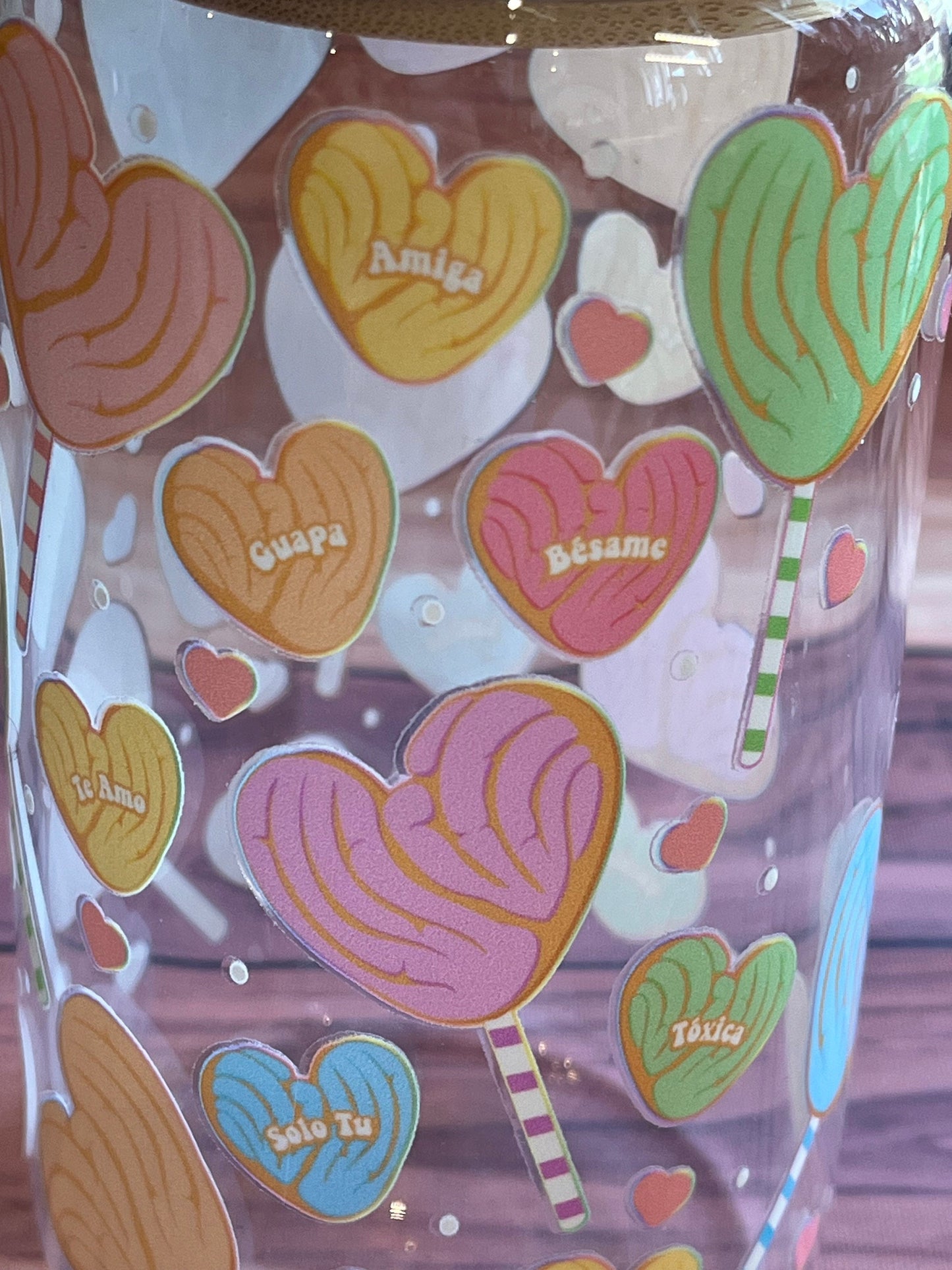 Concha glass, concha can, mexican concha, concha pan, pan dulce glass, mexican loteria, el corazon, beer glass, beer can glass, chula