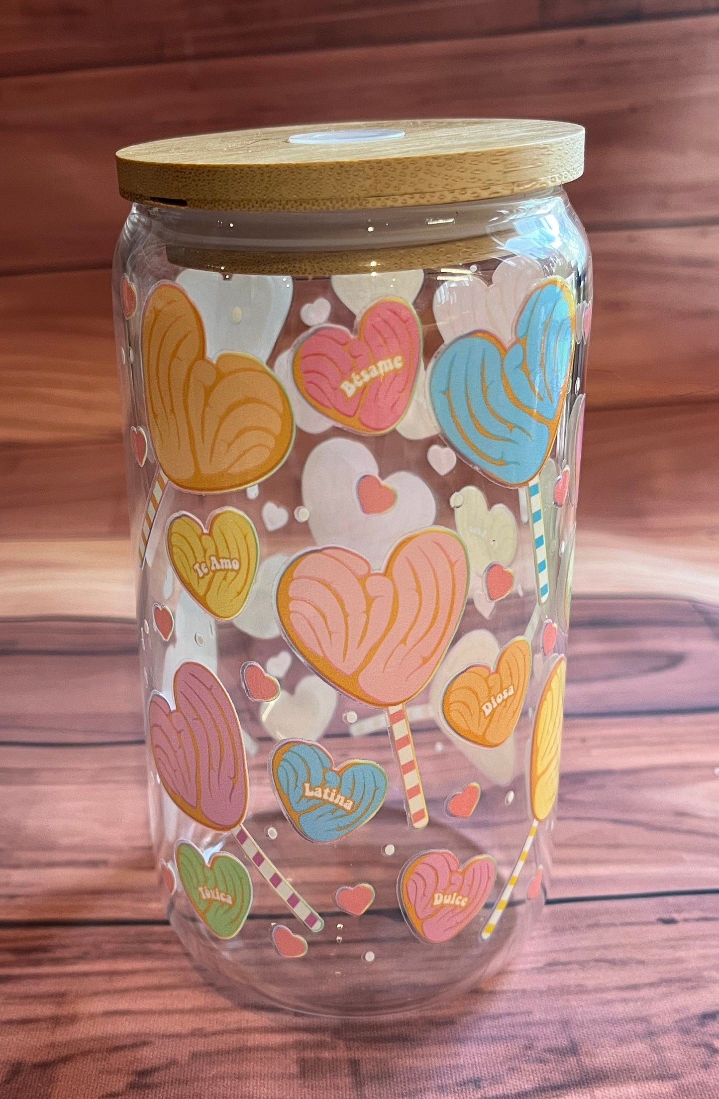 Concha glass, concha can, mexican concha, concha pan, pan dulce glass, mexican loteria, el corazon, beer glass, beer can glass, chula
