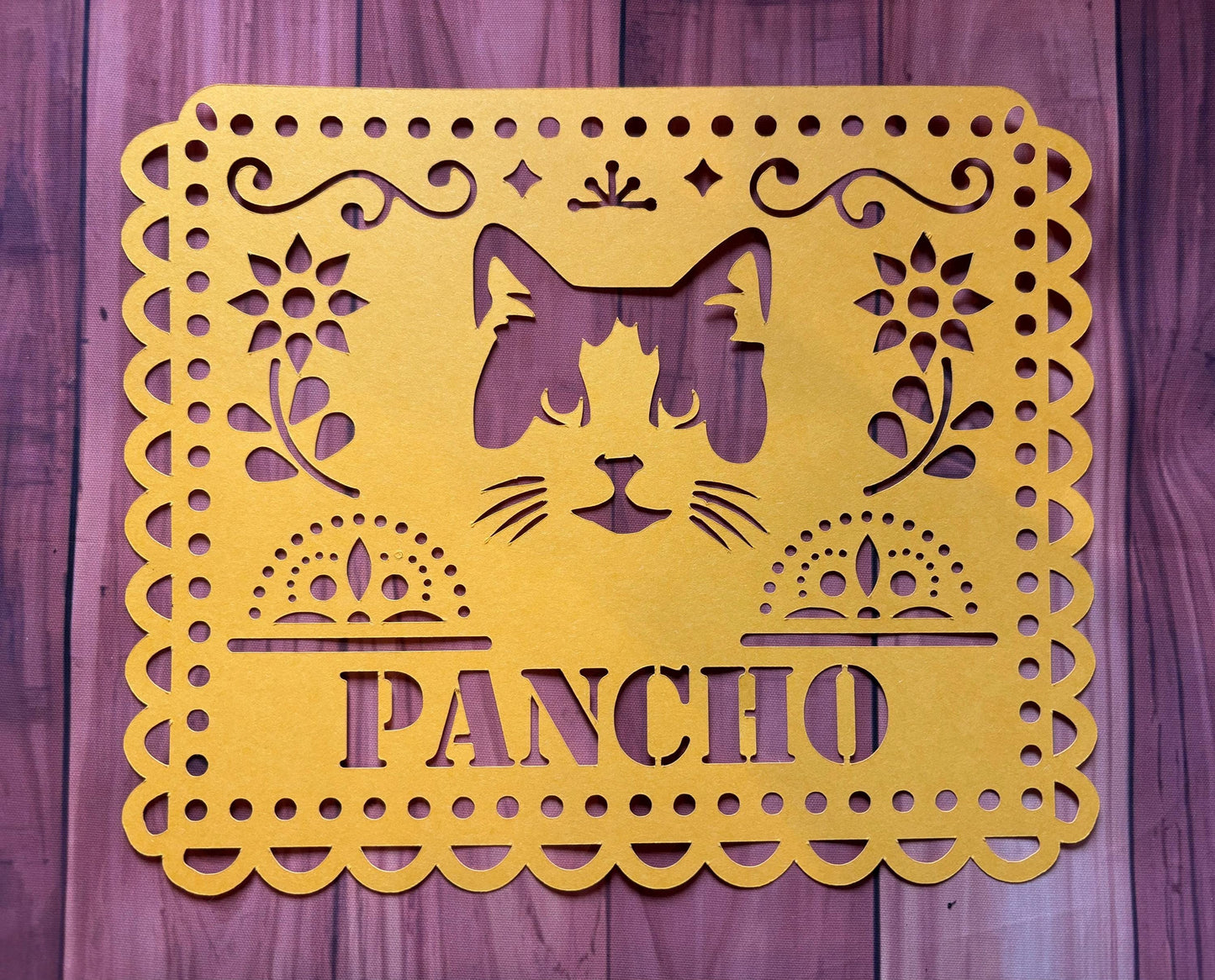 Personalised chihuaha papel picado, ofrenda, personalised mexican paper, personalised dia de muertos, personalised day of the dead, dog