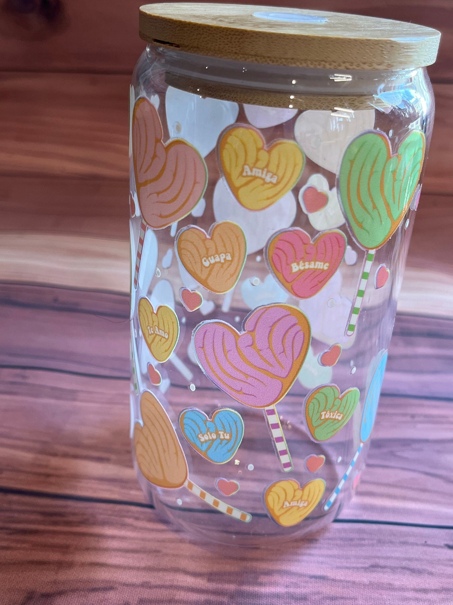 Concha glass, concha can, mexican concha, concha pan, pan dulce glass, mexican loteria, el corazon, beer glass, beer can glass, chula