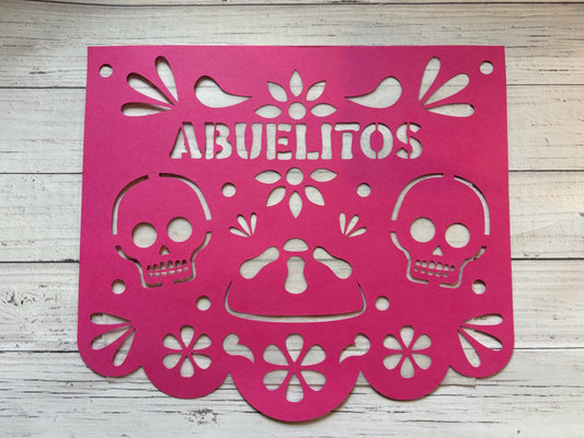Personalised papel picado, altar, personalised mexican paper, personalised dia de muertos, personalised day of the dead, ofrenda, pan muerto