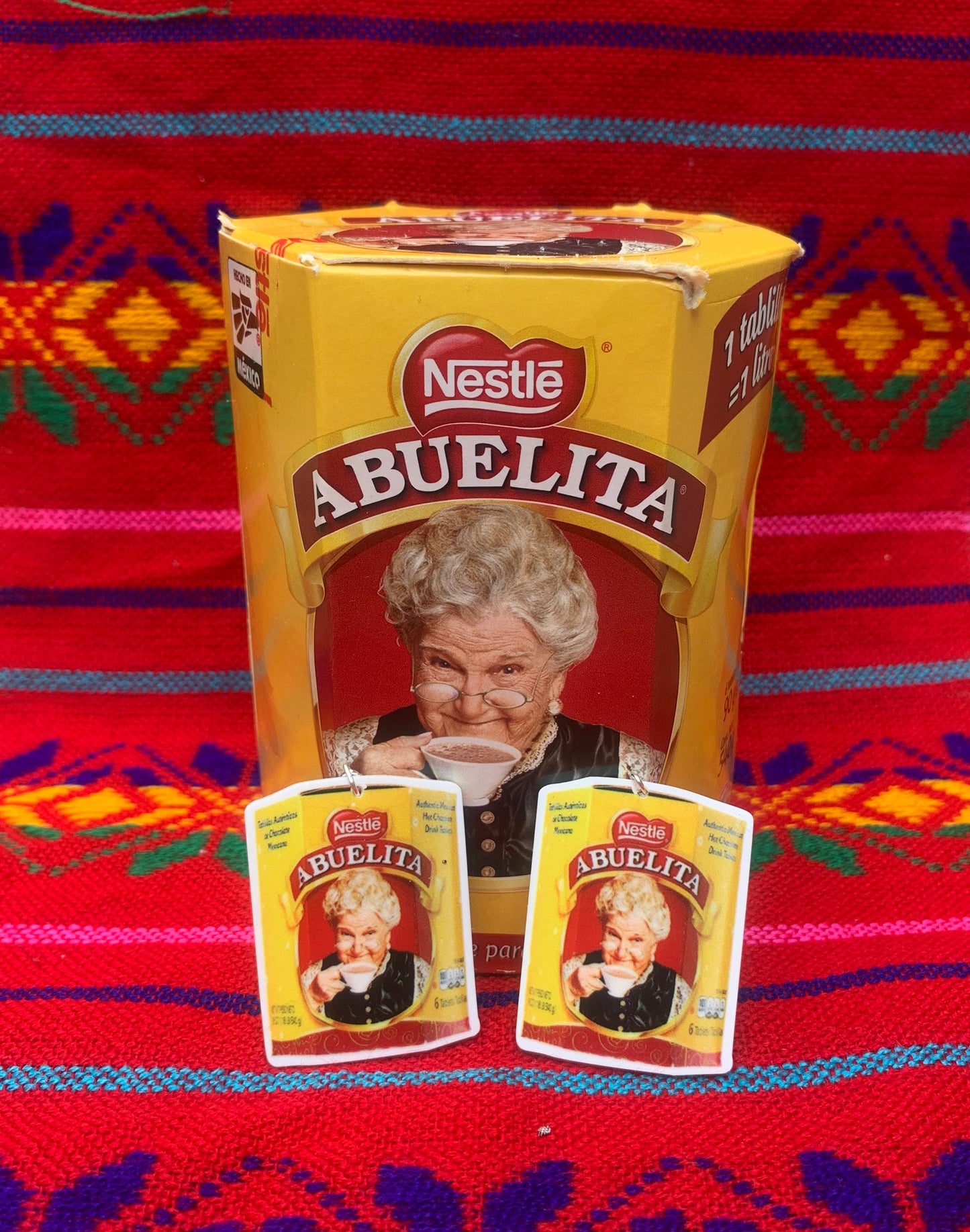Mexican earrings, chocolate abuelita, latinx, funny earrings, snack lover earrings, traditional mexican, mexican gift, mexican jewelry
