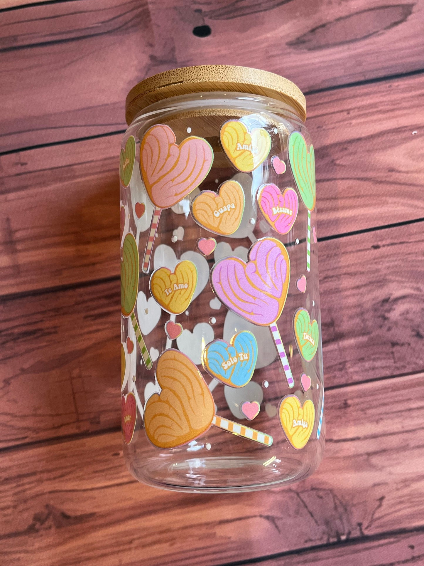 Concha glass, concha can, mexican concha, concha pan, pan dulce glass, mexican loteria, el corazon, beer glass, beer can glass, chula