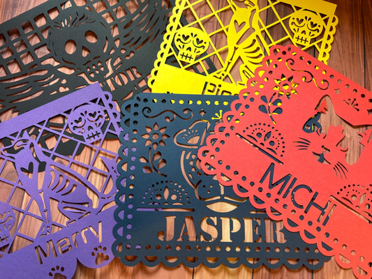 Personalised papel picado, altar, personalised mexican paper, personalised dia de muertos, personalised day of the dead, ofrenda