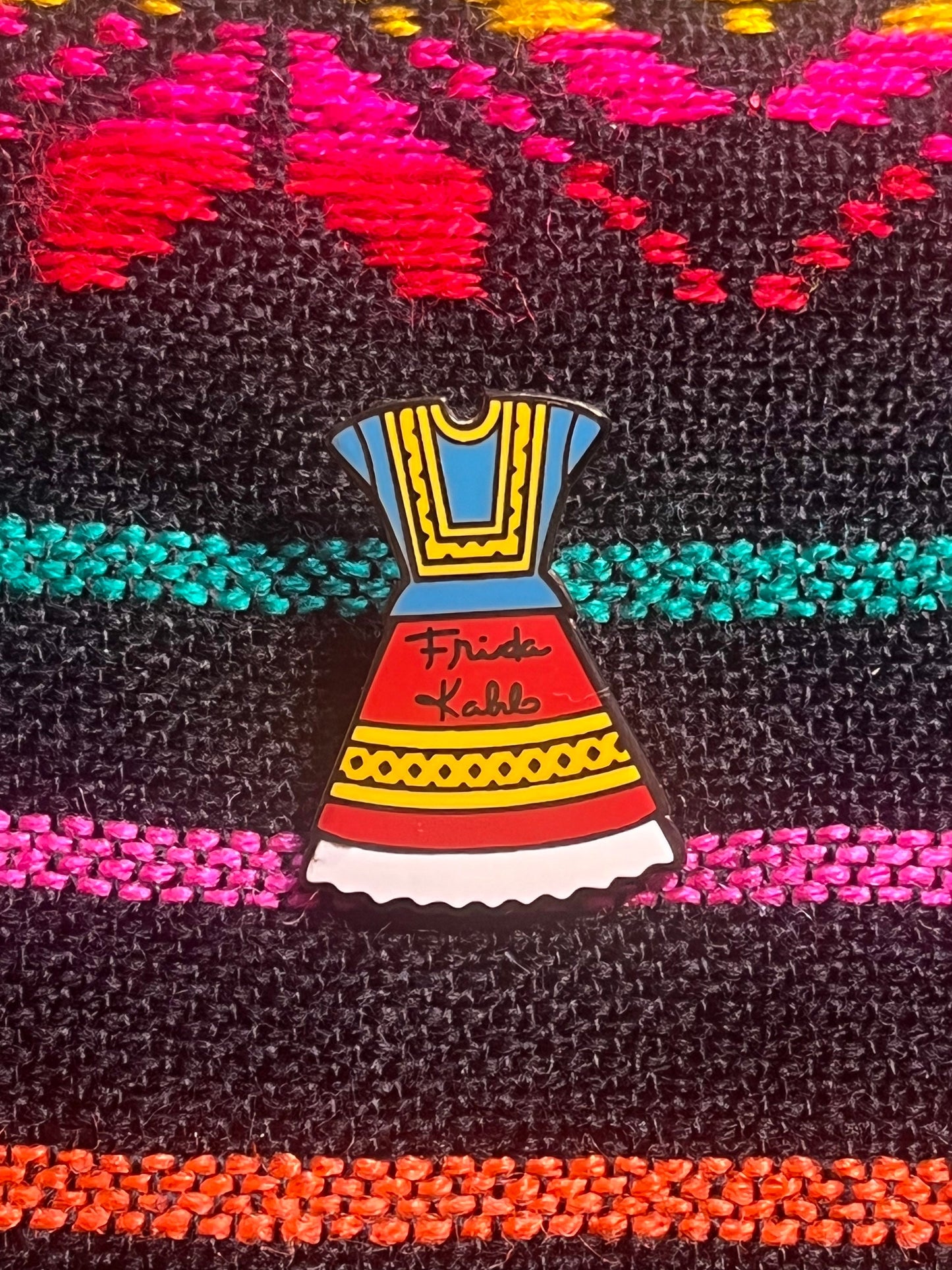 Frida Pin, Frida Kahlo pin, Frida, Frida Kahlo, Pin, Mexican Pin, Mexican, Mexican present, Frida's Dress, Inspirational woman, feminist Pin