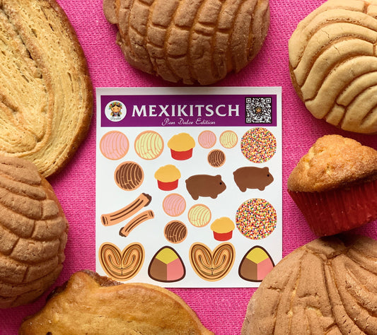 Mexican stickers, snack stickers, mexican food stickers, bullet journaling, stickers, planner stickers, bread stickers, pan stickers
