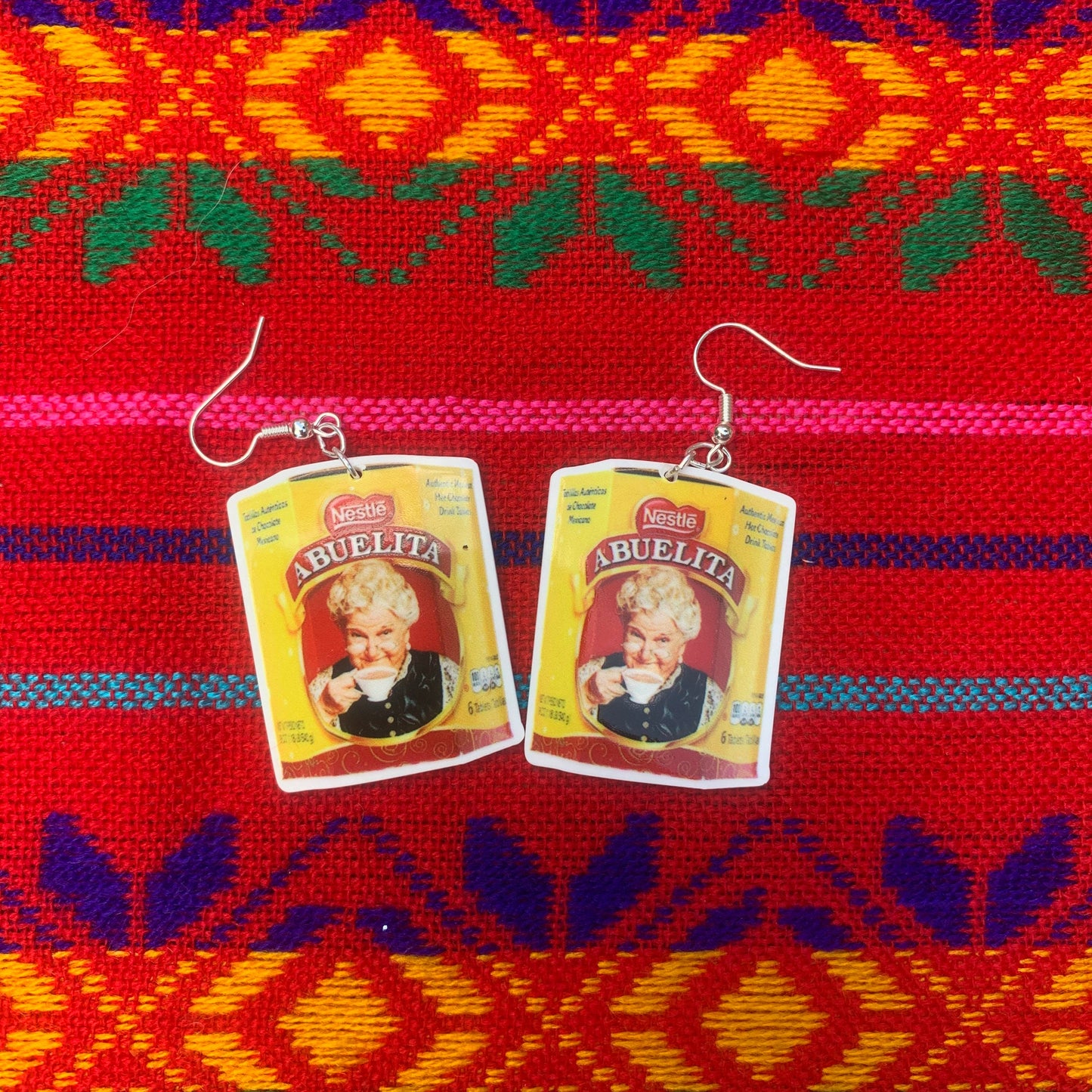 Mexican earrings, chocolate abuelita, latinx, funny earrings, snack lover earrings, traditional mexican, mexican gift, mexican jewelry