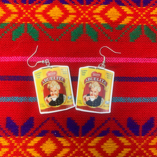 Mexican earrings, chocolate abuelita, latinx, funny earrings, snack lover earrings, traditional mexican, mexican gift, mexican jewelry