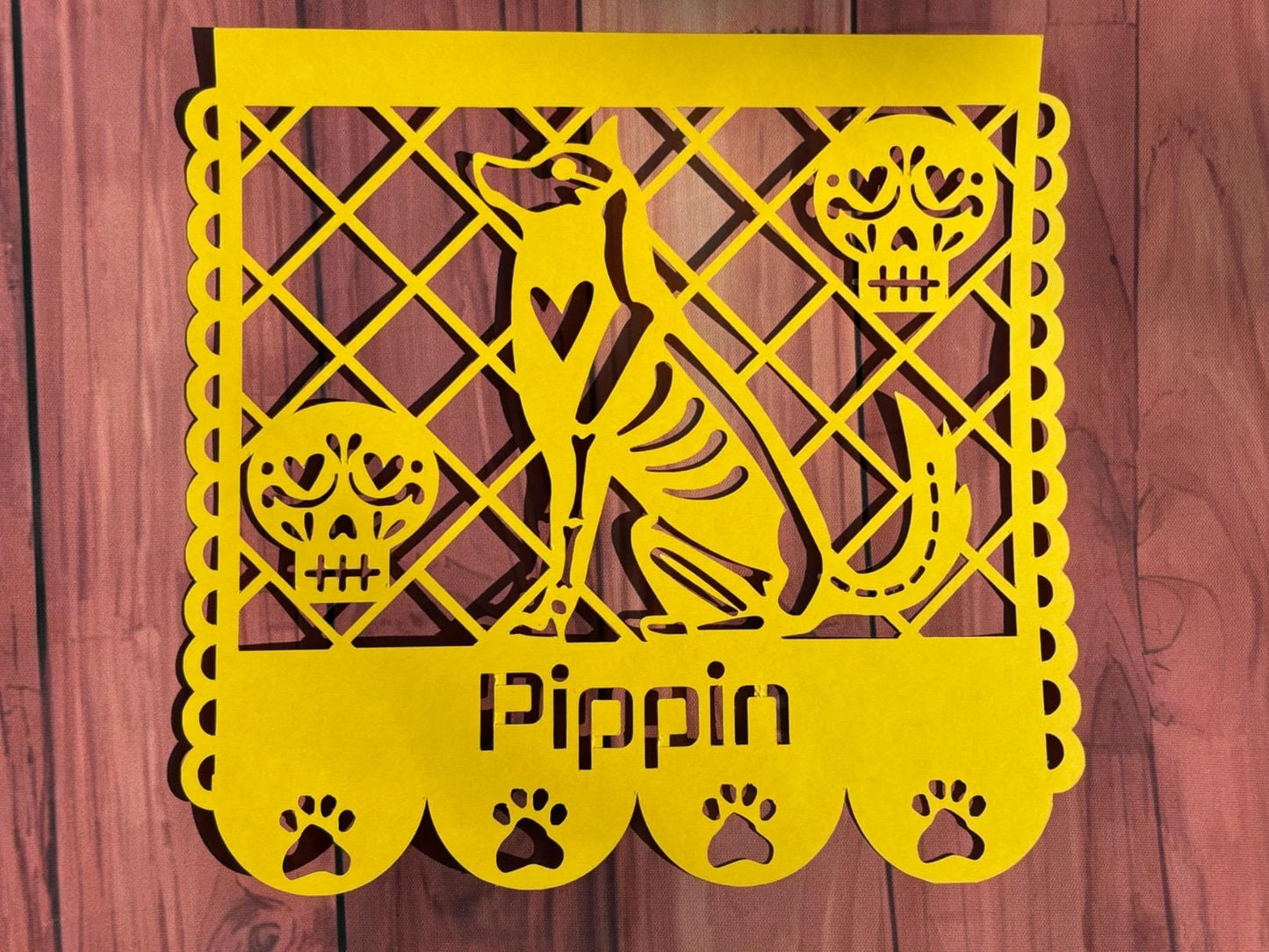 Custom Personalised papel picado, dog lover, personalised mexican paper, personalised dia de muertos, personalised day of the dead,