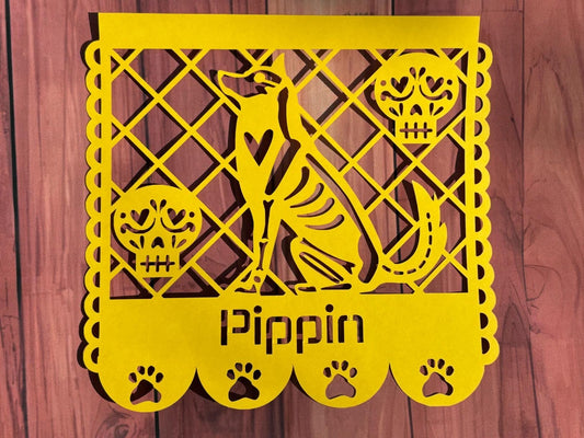 Custom Personalised papel picado, dog lover, personalised mexican paper, personalised dia de muertos, personalised day of the dead,
